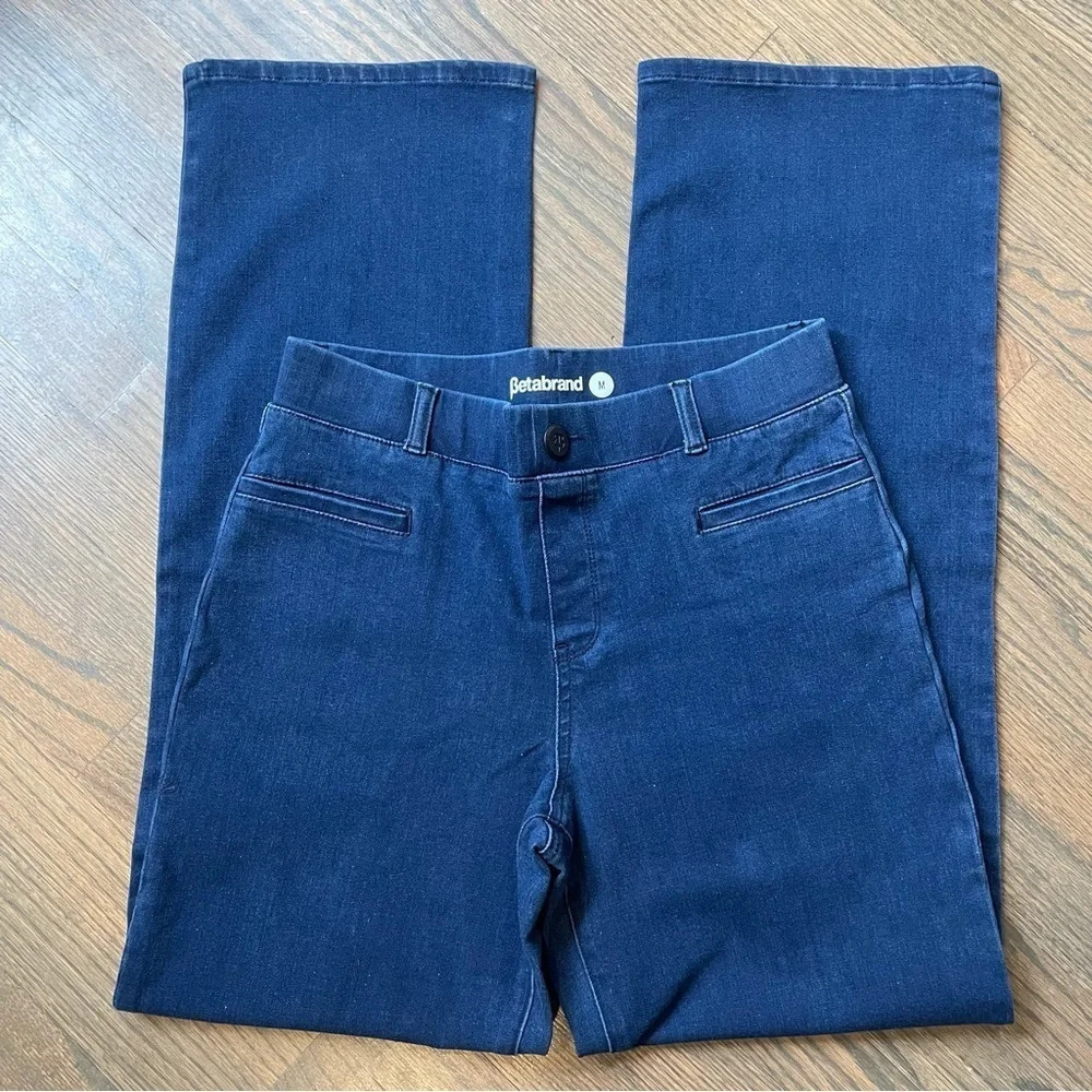Betabrand Yoga Denim Straight-Leg Jean Trouser-Cut